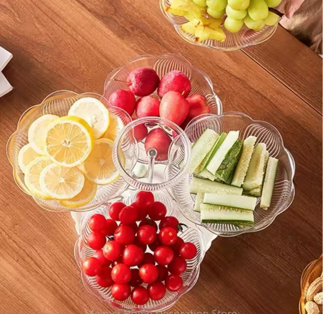Multilayer Rotating Display Stand, Cakes Snacks and Fruits Stand, 3 Tier Fruit Plate, Stable Modern Dried Fruit Plate Multilayer Rotating Display Stand, Cakes Snacks and Fruits Stand, 3 Tier Fruit Plate, Stable Modern Dried Fruit Plate